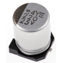 20 pcs - EMVE250ADA221MHA0G CHEMI-CON 220μF Aluminium Electrolytic Capacitor 25V dc, Surface Mount - EMVE250ADA221MHA0G