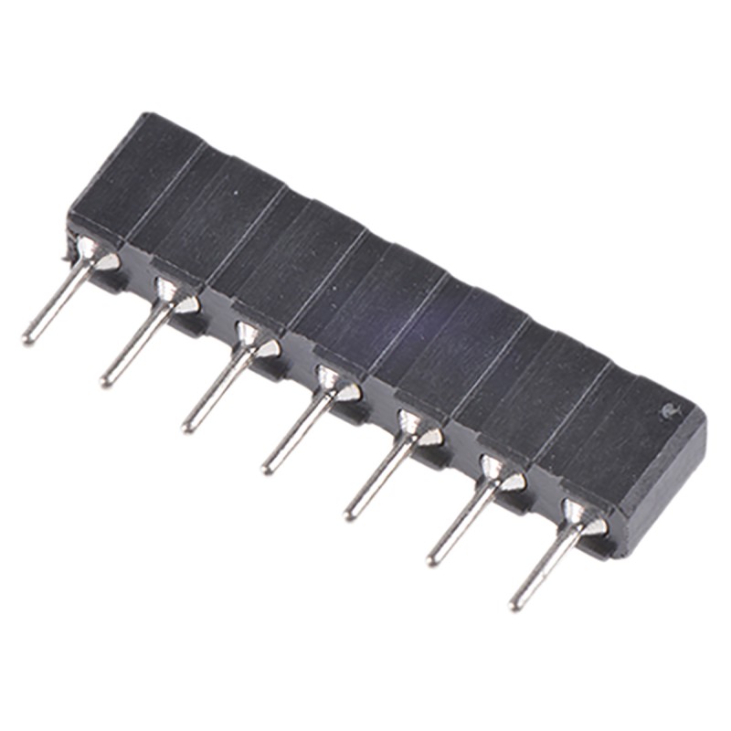 20 pcs - 310-87-107-01-640101 7 Way Preci-Dip Straight Through Hole 2.54mm SIL Socket, Solder, 3A 100 V ac, 150 V dc