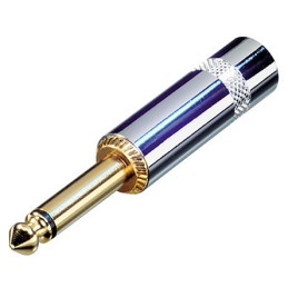 1 pcs - Neutrik Jack Connector 6.35 mm Cable Mount Mono Plug, 2Pole