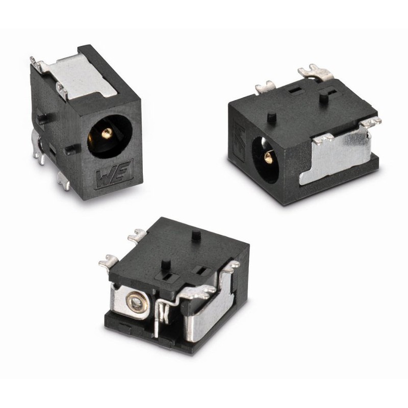 5 pcs - Wurth Elektronik, WR-DC Right Angle DC Socket Rated At 5.0A, 18.0 V, PCB Mount, length 8.0mm, Gold, Tin