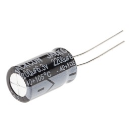 50 pcs - RS PRO 2200μF Aluminium Electrolytic Capacitor 6.3V dc, Radial, Through Hole