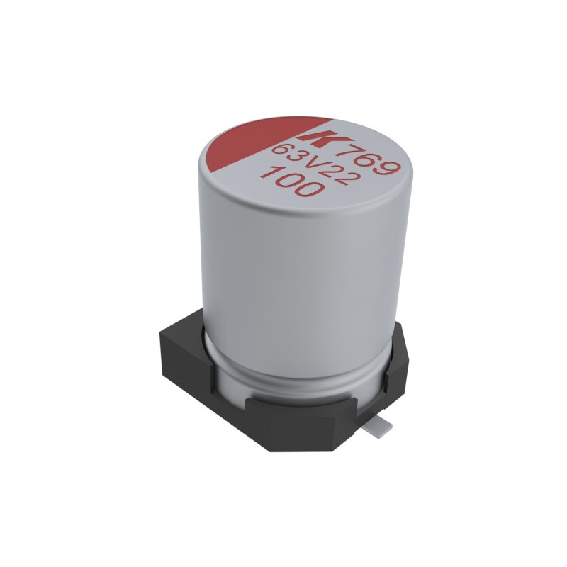 20 pcs - A769KE107M1VLAS031 KEMET 100μF Surface Mount Polymer Capacitor, 35V