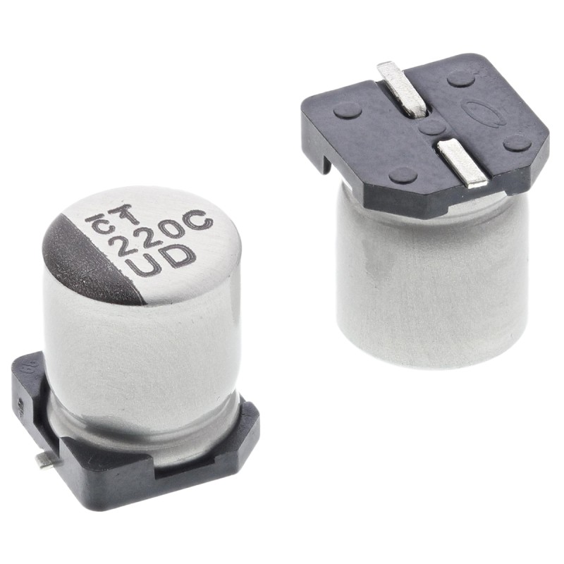 50 pcs - UUD1C221MCL1GS Nichicon 220μF Aluminium Electrolytic Capacitor 16V dc, Surface Mount - UUD1C221MCL1GS
