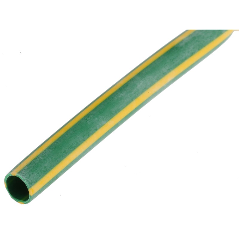 1 Bag of 1 - RS PRO Halogen Free Heat Shrink Tubing, Green, Yellow 4.8mm Sleeve Dia. x 1.2m Length 2:1 Ratio