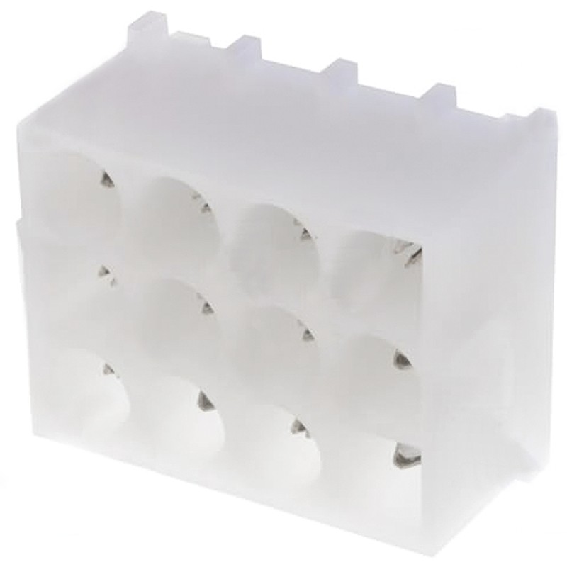 10 pcs - 350433-1 TE Connectivity Universal MATE-N-LOK Series Straight Through Hole PCB Header, 12 Contact(s), 6.35mm Pitch, 3 R