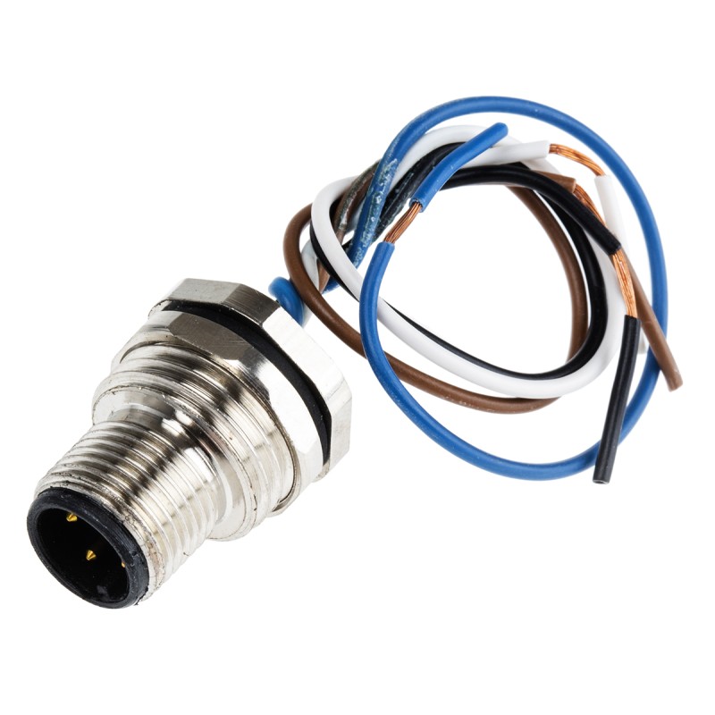 1 pcs - RS PRO Circular Connector, 4 Contacts, Panel Mount, M12 Connector, Plug, Male, IP67