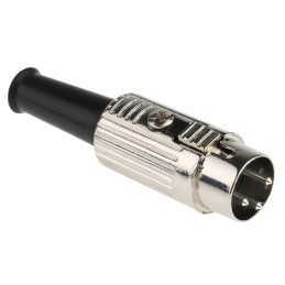 1 pcs - RS PRO 3 Pole Din Plug, 1A, 100 V ac, Push Lock, Male, Cable Mount