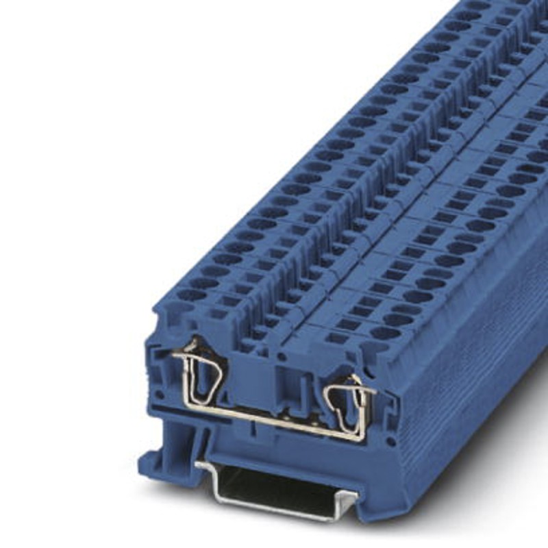 10 pcs - 3031377 Phoenix Contact ST 4 BU Series Blue Feed Through Terminal Block, 0.2 - 6mm², Single-Level, Spring Clamp