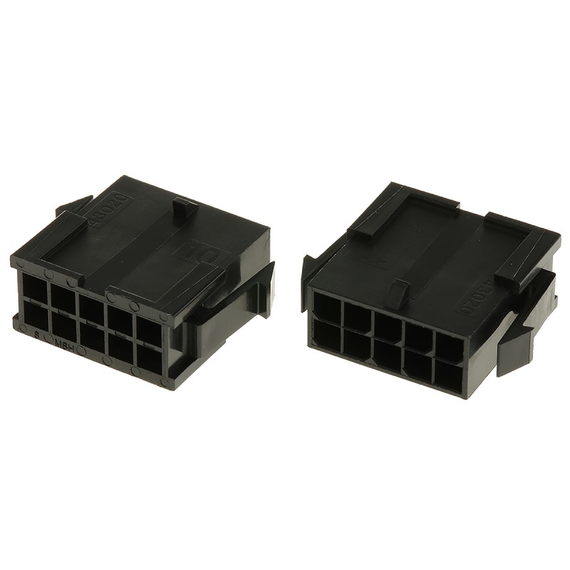 20 pcs - 43020-1000 Molex, Micro-Fit 3.0 Male Connector Housing, 3mm Pitch, 10 Way, 2 Row