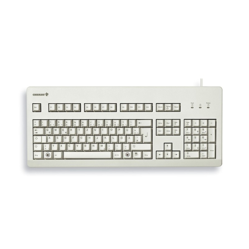 1 pcs - CHERRY Wired PS/2, USB Keyboard, QWERTY (UK), Light Grey