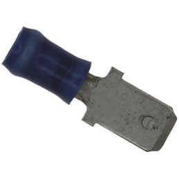20 pcs - 66024-2 TE Connectivity PIDG FASTON .250 Blue Insulated Male Spade Connector, Tab, 6.35 x 0.81mm Tab Size, 1.25mm² to 2
