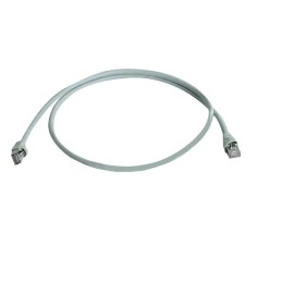 1 pcs - Telegartner Cat6a Right Angle Male RJ45 to Male RJ45 Ethernet Cable, S/FTP, Grey, 1m, Low Smoke Zero Halogen (LSZH)