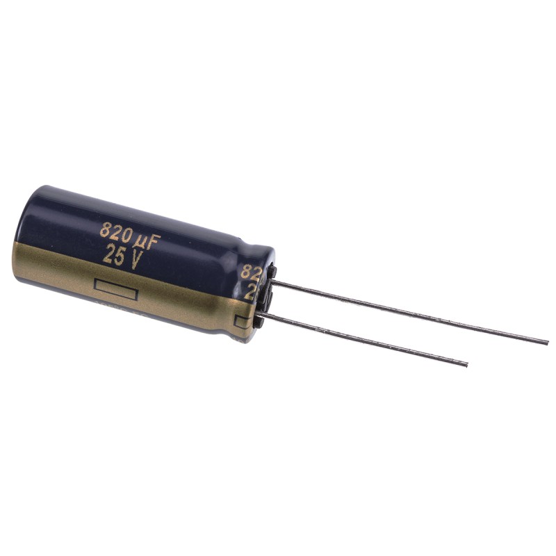 20 pcs - EEUFC1E821 Panasonic 820μF Aluminium Electrolytic Capacitor 25V dc, Radial, Through Hole - EEUFC1E821