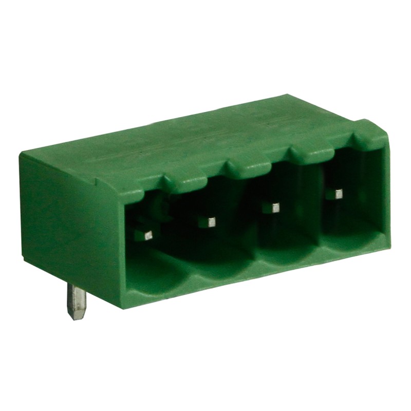 50 pcs - RS PRO 5.0mm Pitch 4 Way Right Angle Pluggable Terminal Block, Header, Through Hole, Solder Termination