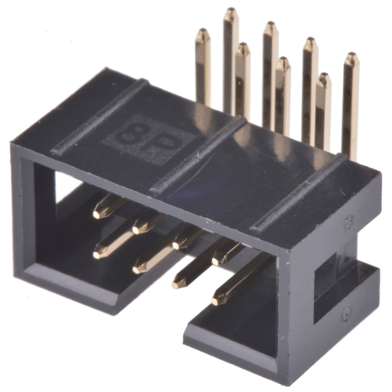 10 pcs - 61200821721 Wurth Elektronik WR-BHD Series Right Angle Through Hole PCB Header, 8 Contact(s), 2.54mm Pitch, 2 Row(s), S