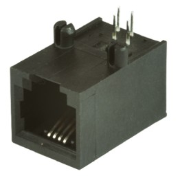 10 pcs - SS-6446-NF Bel-Stewart SS-64 Series Female RJ14 Connector, Through Hole, Cat3, UTP Shield