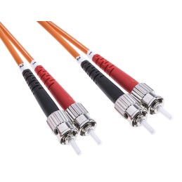 1 pcs - RS PRO ST to ST Duplex Multi Mode OM2 Fibre Optic Cable, 50/125μm, Orange, 2m