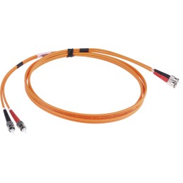 1 pcs - RS PRO ST to ST Duplex Multi Mode OM2 Fibre Optic Cable, 50/125μm, Orange, 2m