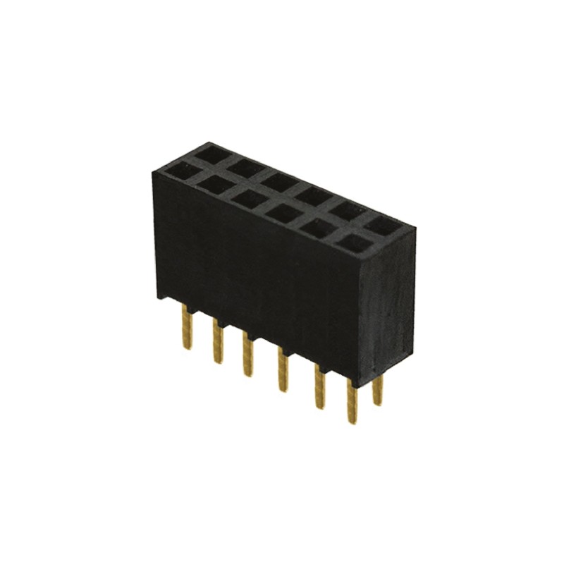 10 pcs - SSW-106-02-G-D Samtec SSW Series Straight Through Hole Mount PCB Socket, 12-Contact, 2-Row, 2.54mm Pitch, Solder Termin