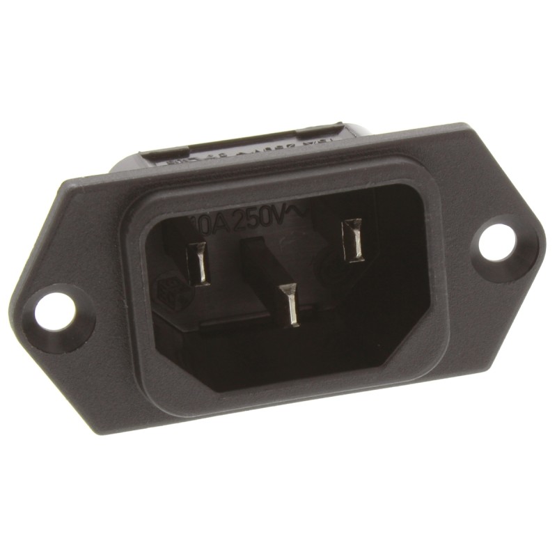 10 pcs - 6100.33 Schurter C14 Panel Mount IEC Connector Male, 10A, 250 V