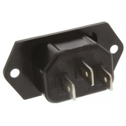 10 pcs - 6100.33 Schurter C14 Panel Mount IEC Connector Male, 10A, 250 V