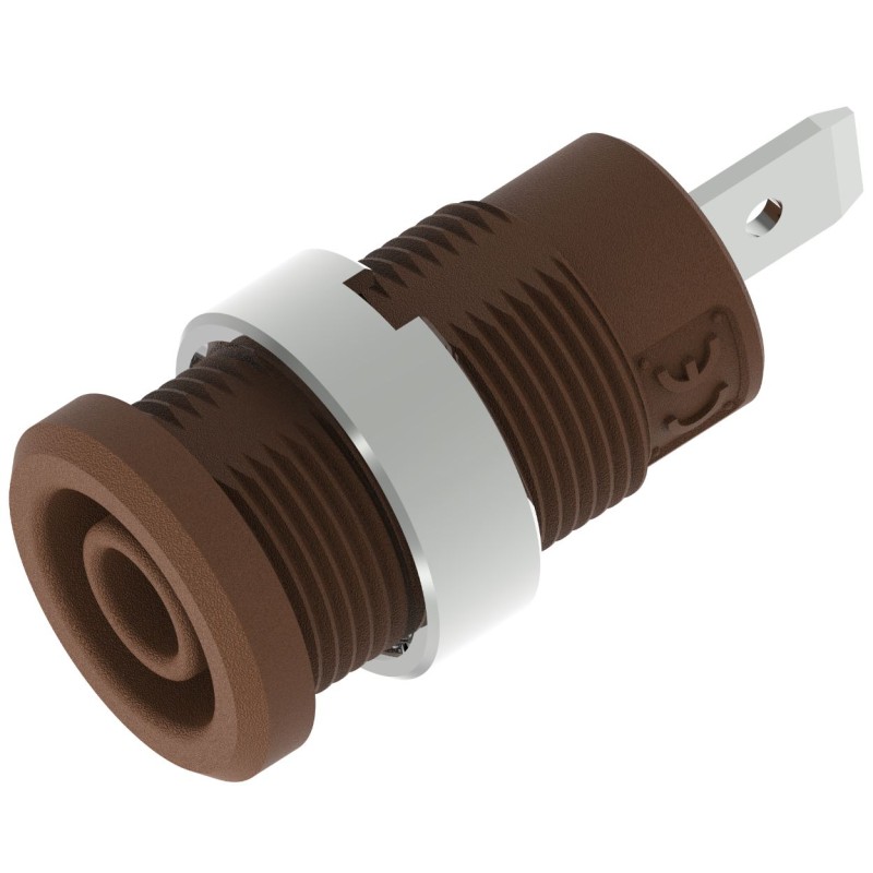 10 pcs - 3274-I-Bn Electro PJP Brown Female Banana Socket, Plug In Termination, 36A, 600 - 1000V