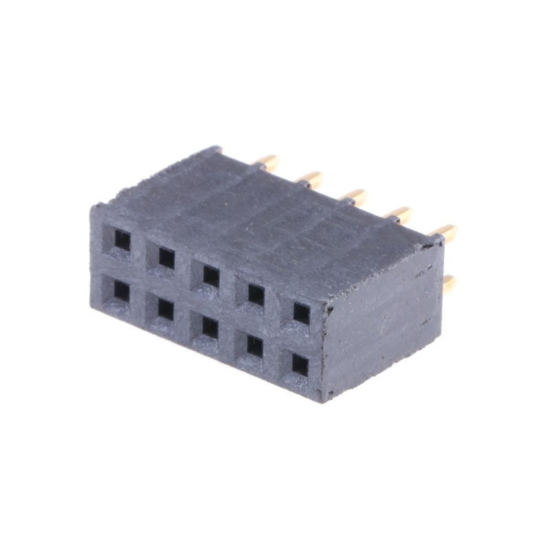 10 pcs - SSQ-105-01-G-D Samtec SSQ Series Straight Through Hole Mount PCB Socket, 10-Contact, 2-Row, 2.54mm Pitch, Solder Termin