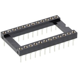 20 pcs - W30524TRC Winslow 2.54mm Pitch Vertical 24 Way, Through Hole Turned Pin Open Frame IC Dip Socket, 5A