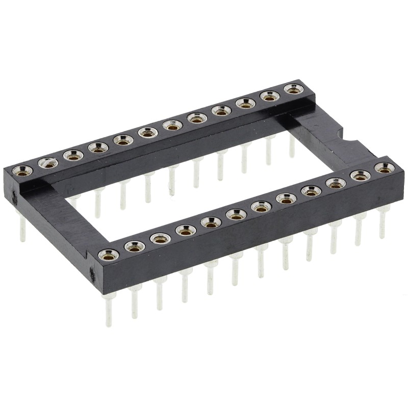 20 pcs - W30524TRC Winslow 2.54mm Pitch Vertical 24 Way, Through Hole Turned Pin Open Frame IC Dip Socket, 5A