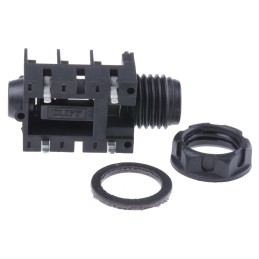 10 pcs - RS PRO Jack Connector 6.35 mm PCB Mount Stereo Socket, 2Pole 5A