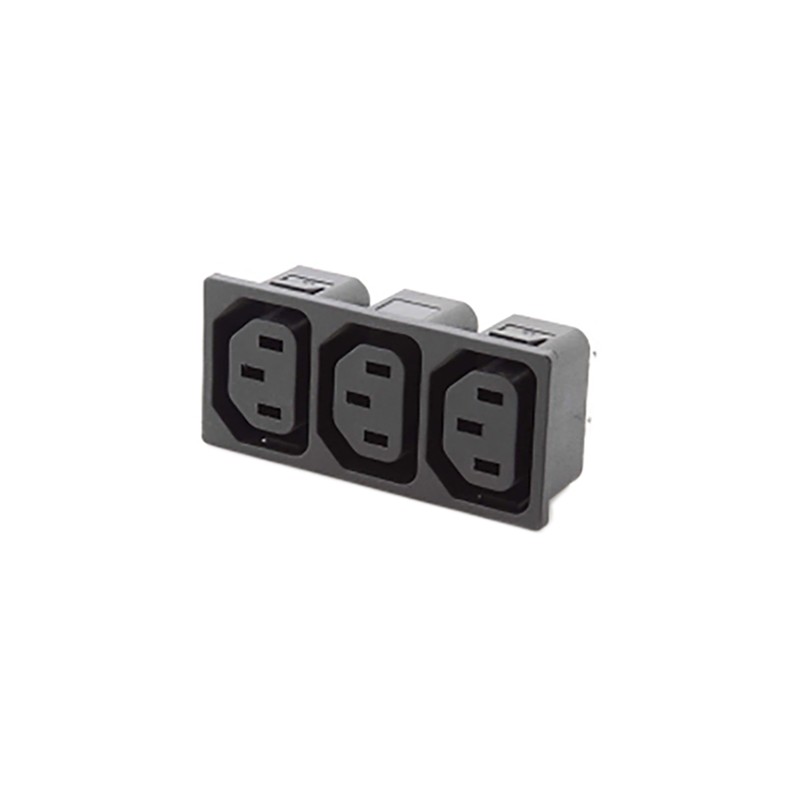 5 pcs - RS PRO C13 Snap-In IEC Connector Socket, 10A, 250 V