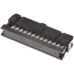 10 pcs - T812126A100CEU Amphenol 26-Way IDC Connector Socket for Cable Mount, 2-Row