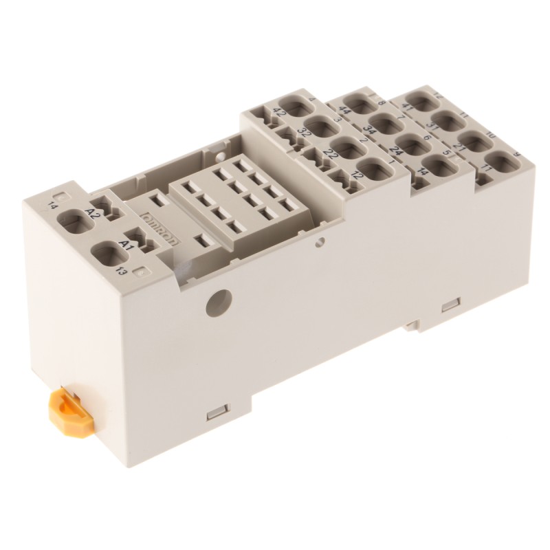 1 pcs - Omron 14 Pin 250V ac DIN Rail Relay Socket, for use with MY2 Series, MY4 Series