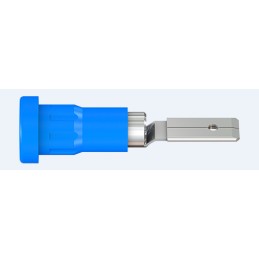 5 pcs - Staubli Blue Female Banana Socket, 4 mm Connector, Press Fit Termination, 25A, 30 V, 60V dc, Nickel Plating