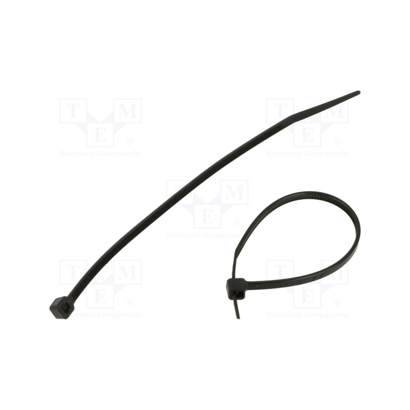 10 pcg : TOOCB012002501 - Cable tie, L: 120mm, W: 2.5mm, polyamide, 80N, black, 100pcs, UL94V-2