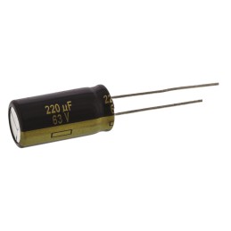 20 pcs - EEUFC1J221X Panasonic 220μF Aluminium Electrolytic Capacitor 63V dc, Radial, Through Hole - EEUFC1J221X