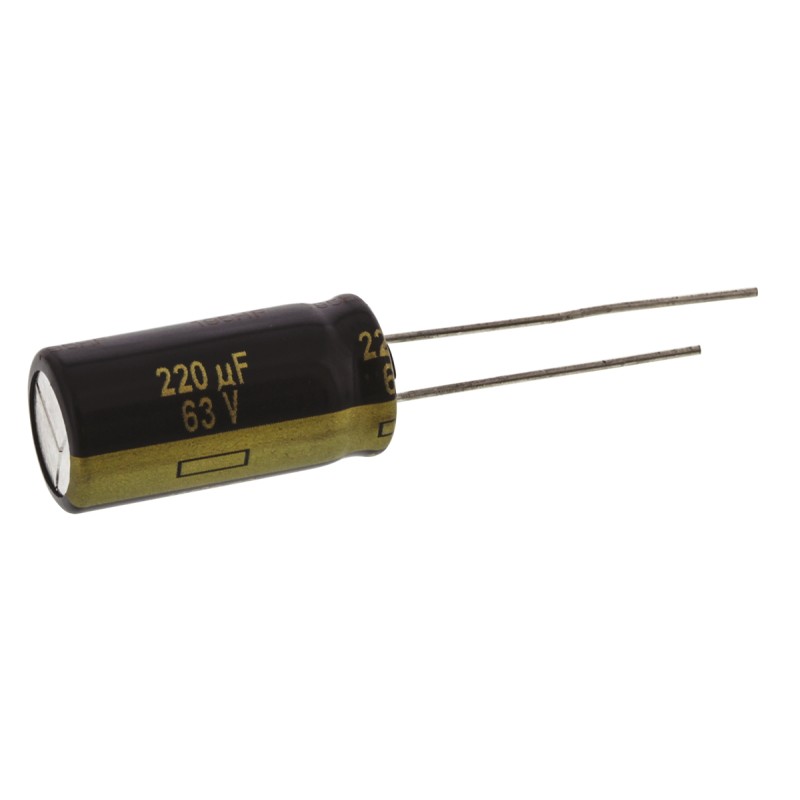 20 pcs - EEUFC1J221X Panasonic 220μF Aluminium Electrolytic Capacitor 63V dc, Radial, Through Hole - EEUFC1J221X