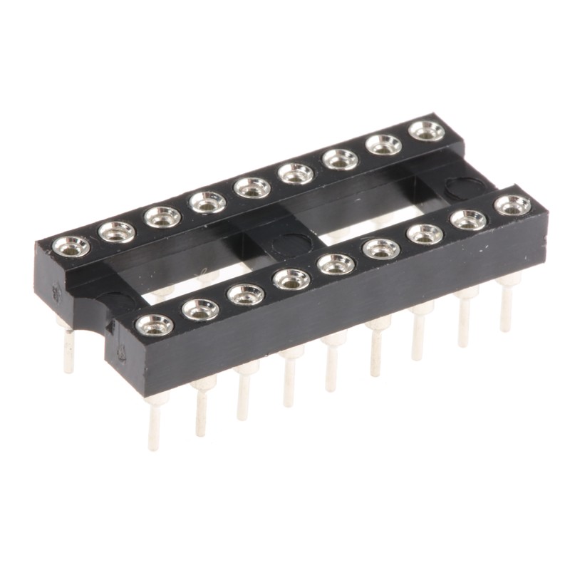 20 pcs - W30518TRC Winslow 2.54mm Pitch Vertical 18 Way, Through Hole Turned Pin Open Frame IC Dip Socket, 5A