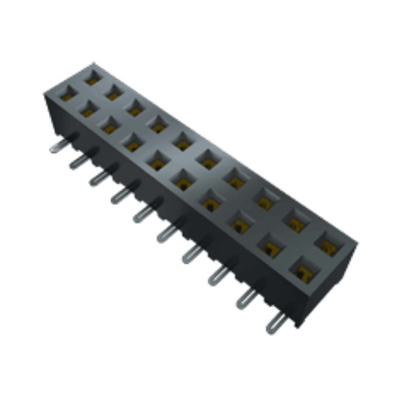 10 pcs - SMM-102-02-F-S Samtec SMM Series Straight Surface Mount PCB Socket, 2-Contact, 1-Row, 2mm Pitch, SMT Termination