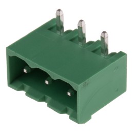 50 pcs - RS PRO 5.0mm Pitch 3 Way Right Angle Pluggable Terminal Block, Header, Through Hole, Solder Termination