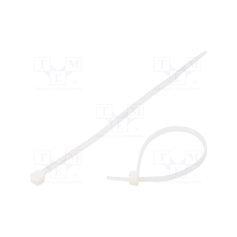10 pcg : TOOCW010002501 - Cable tie, L: 100mm, W: 2.5mm, polyamide, 80N, natural, 100pcs.