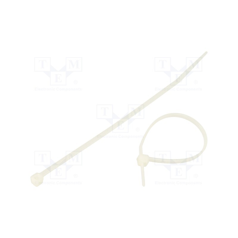 10 pcg : TOOCW012002501 - Cable tie, L: 120mm, W: 2.5mm, polyamide, 80N, natural, 100pcs.