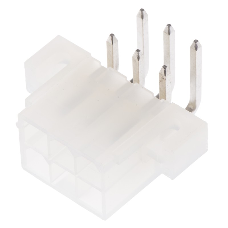 10 pcs - 39-29-1068 Molex Mini-Fit Jr. Series Right Angle Through Hole PCB Header, 6 Contact(s), 4.2mm Pitch, 2 Row(s), Shrouded