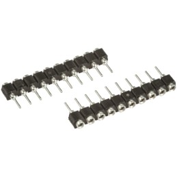 10 pcs - SS-110-TT-2-N Samtec SS Series Straight Through Hole Mount PCB Socket, 10-Contact, 1-Row, 2.54mm Pitch, Solder Terminat
