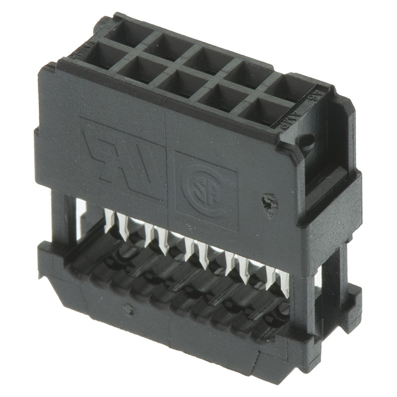 10 pcs - 1658620-1 TE Connectivity 10-Way IDC Connector Socket for Cable Mount, 2-Row