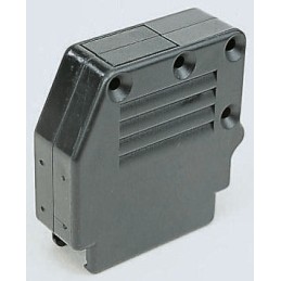 1 pcs - Amphenol ICC 863093C Series Thermoplastic Angled, Straight D Sub Backshell, 9 Way, Strain Relief