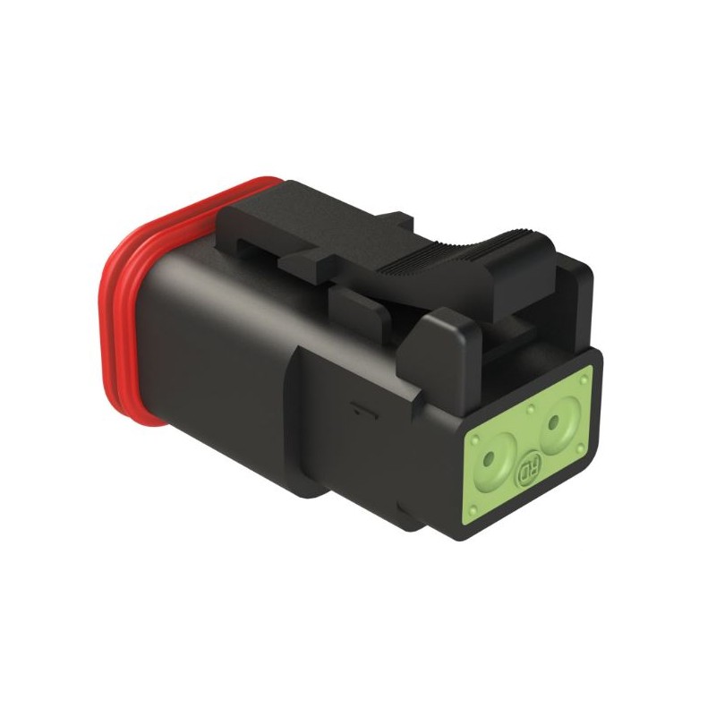 20 pcs - AT06-2S-RD01BLK Amphenol Industrial, AT Cable connector Socket 2 Way, Crimp Termination