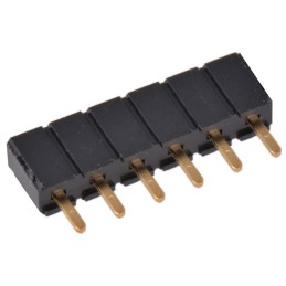 10 pcs - SLW-106-01-G-S Samtec SLW Series Straight Through Hole Mount PCB Socket, 6-Contact, 1-Row, 2.54mm Pitch, Solder Termina