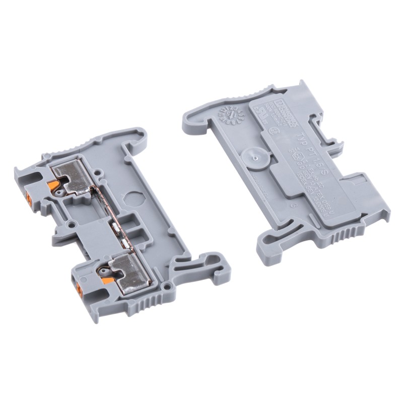 20 pcs - 3208100 Phoenix Contact PT 1.5/S Series Grey Feed Through Terminal Block, 0.14 - 1.5mm², Single-Level, Push In