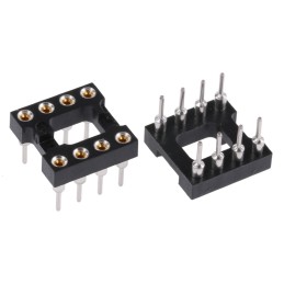 5 pcs - TE Connectivity, DIPLOMATE 800 2.54mm Pitch Vertical 8 Way, Through Hole Turned Pin Open Frame IC Dip Socket, 3A